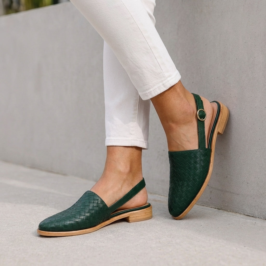 Women's Slingback Flats Adjustable Ankle Strap