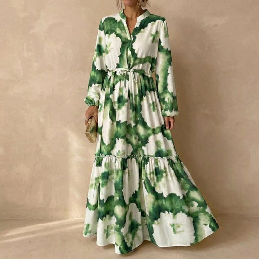 Women's Tiered Maxi Dress Ruffled Tie Waist - Vonnera