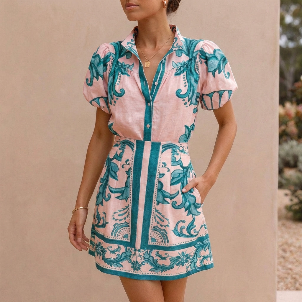 Women's Mini Dress Puff Sleeve A-Line Silhouette