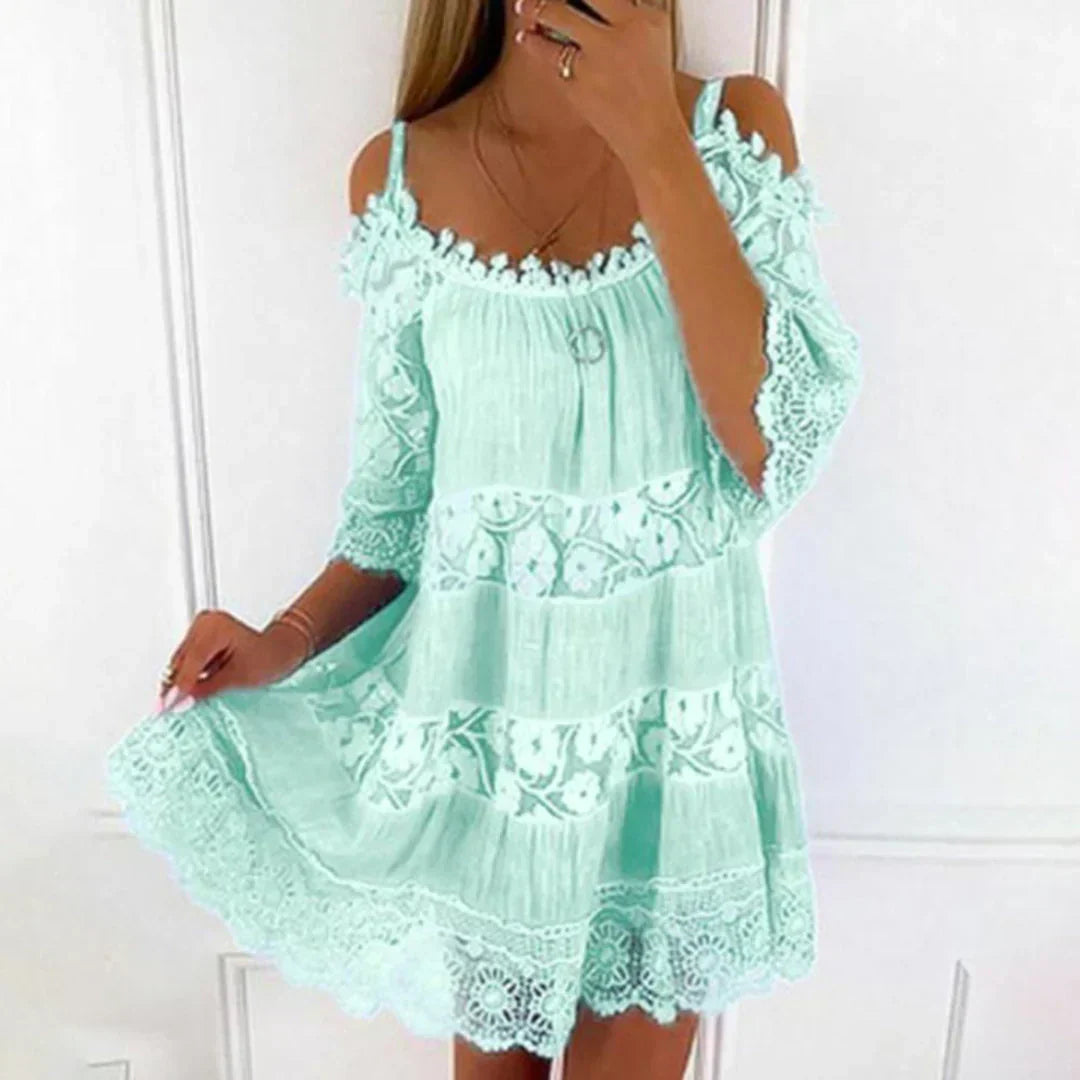 Women's Crochet Lace Mini Dress Embroidered - Vonnera