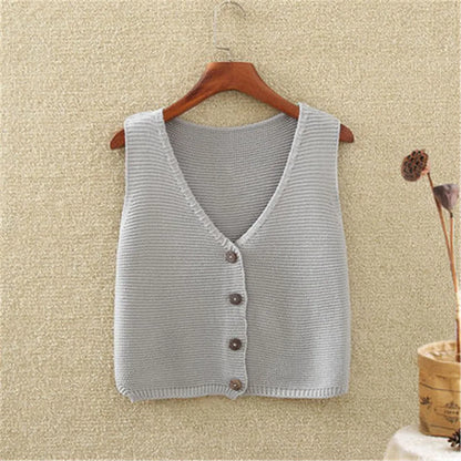 Women's Knit Vest Button Front