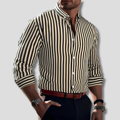 Men's Striped Cotton Casual Shirt