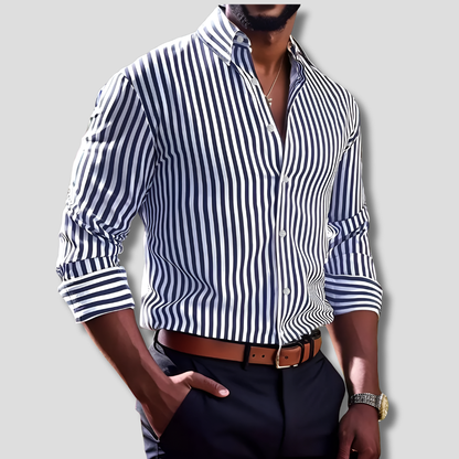Men's Striped Cotton Casual Shirt - Vonnera
