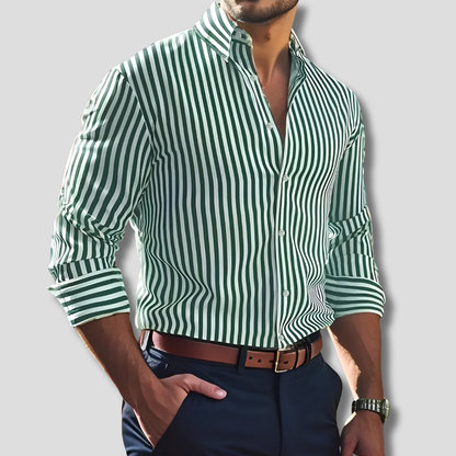 Men's Striped Cotton Casual Shirt