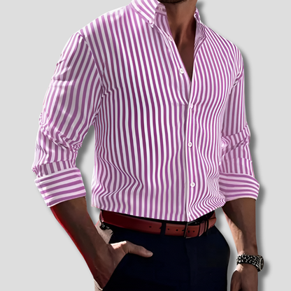 Men's Striped Cotton Casual Shirt