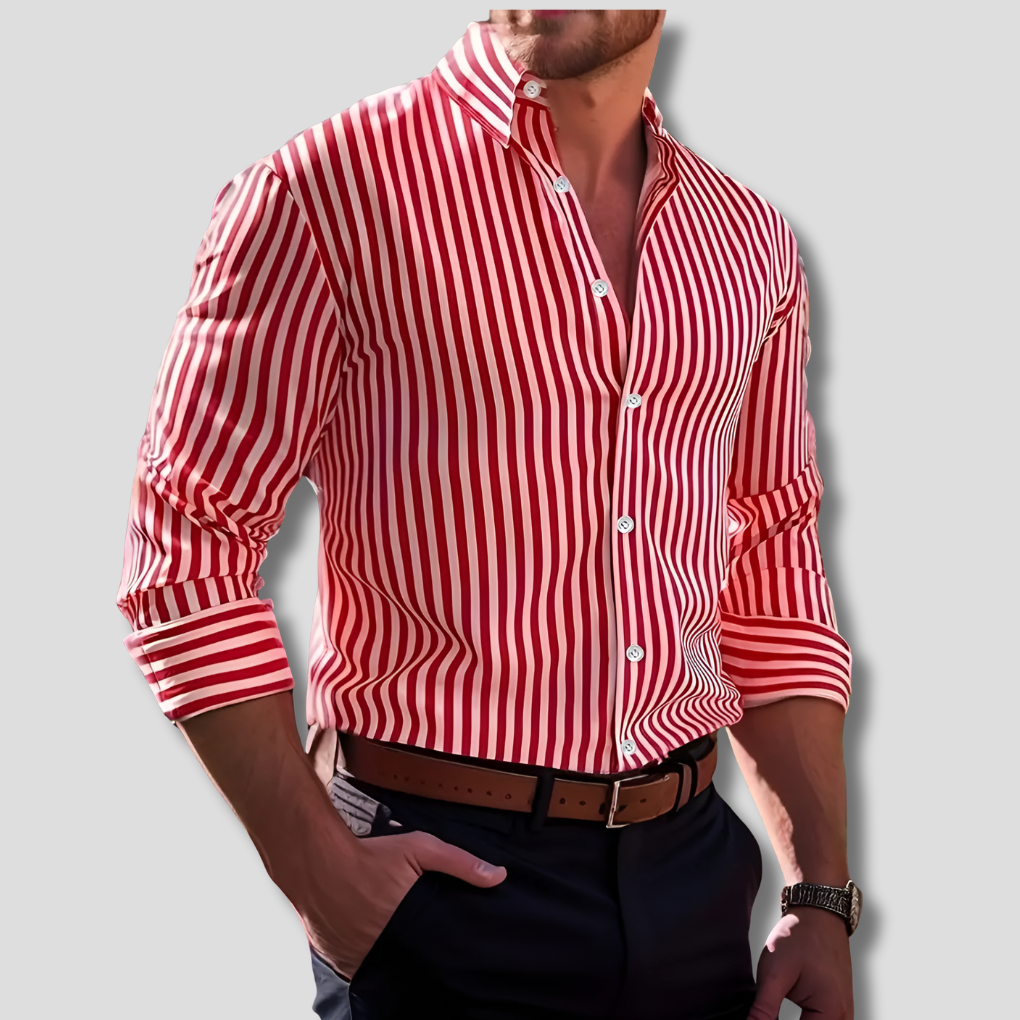 Men's Striped Cotton Casual Shirt
