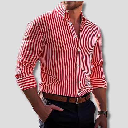 Men's Striped Cotton Casual Shirt