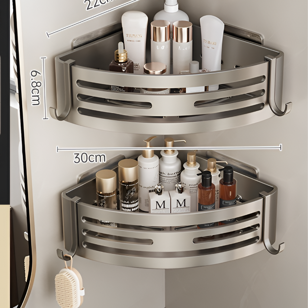 Two Tier Corner Shower Shelf Adhesive - Vonnera
