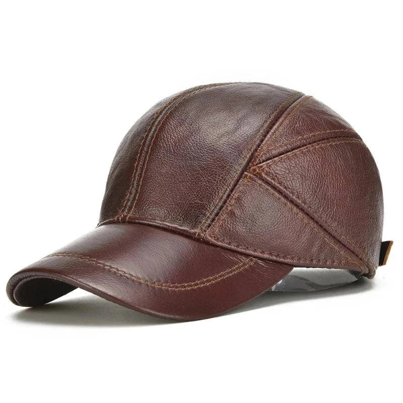 Men's Faux Leather Sports Cap
