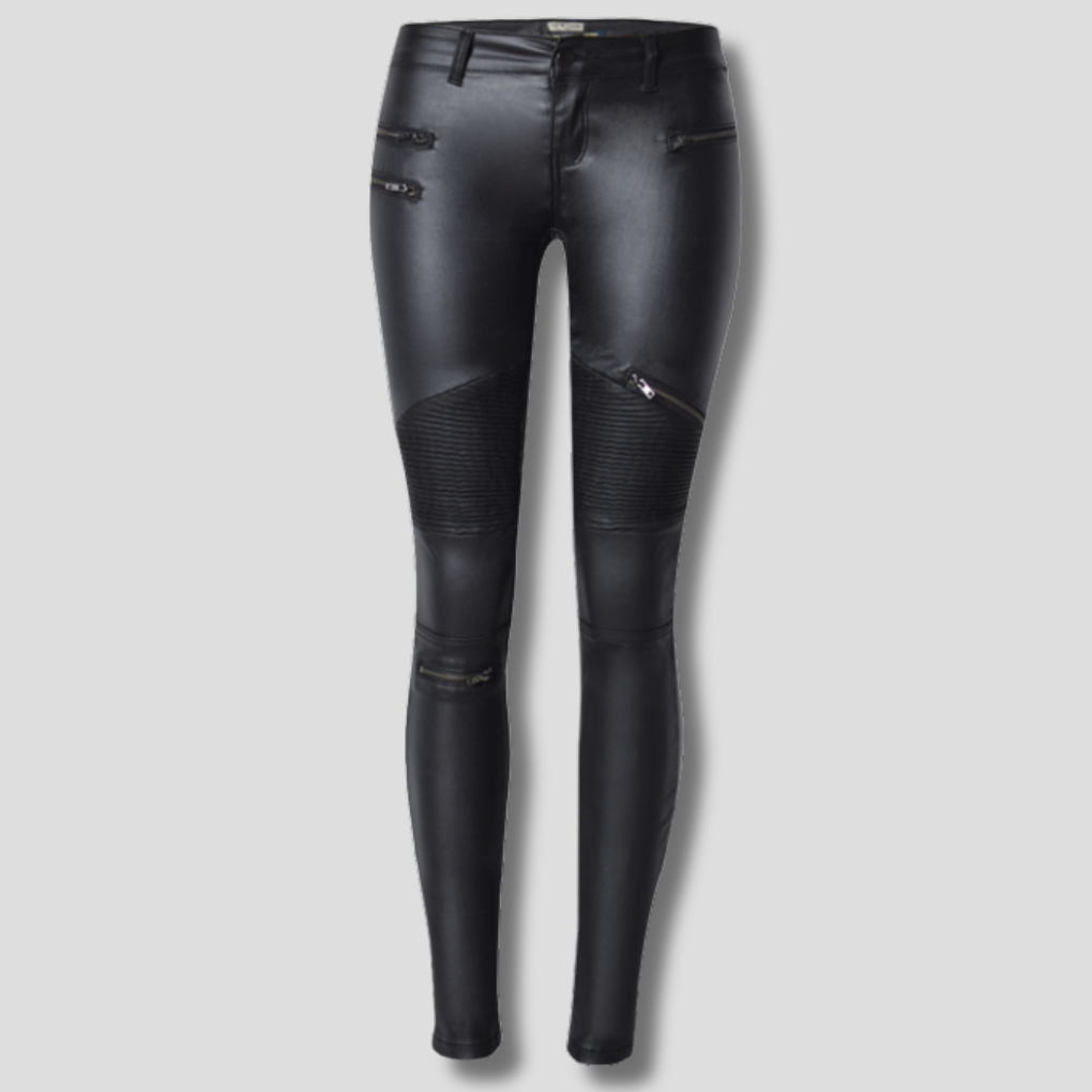 Women's Slim Fit Faux Leather Pants - Vonnera