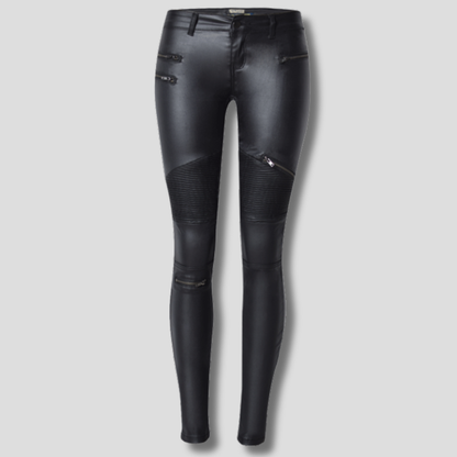 Women's Slim Fit Faux Leather Pants - Vonnera