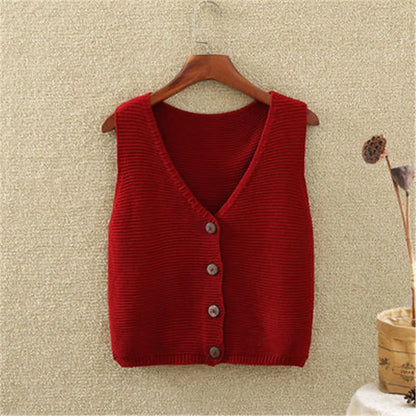 Women's Knit Vest Button Front