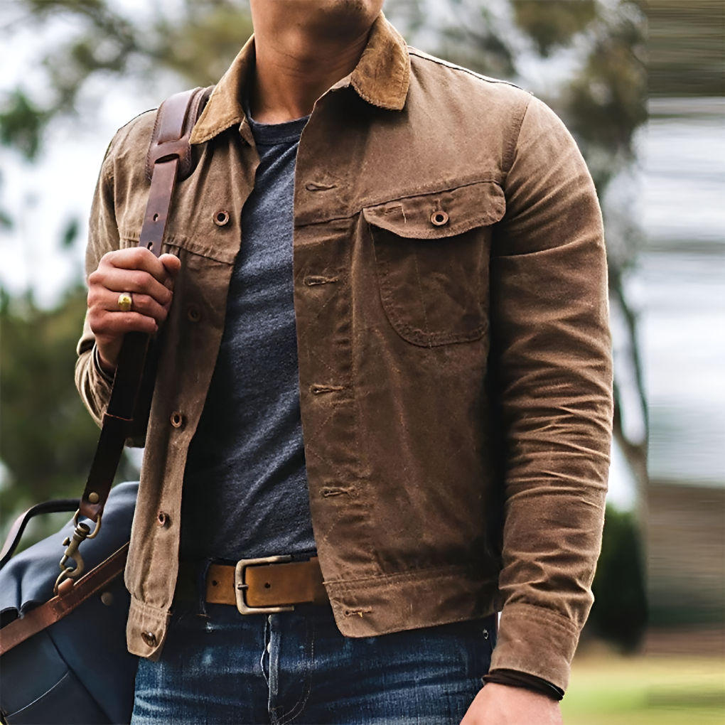 Men's Rugged Outdoor Jacket Button Front - Vonnera