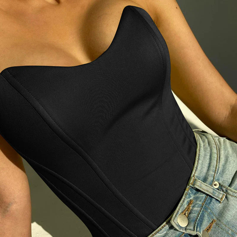 Elin Women's Strapless Corset Crop