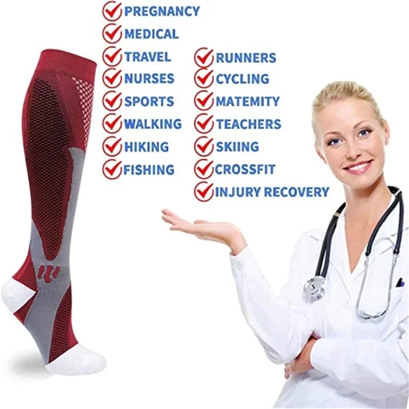 Knee High Compression Socks Support Varicose Veins