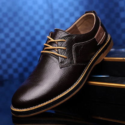 Men's Oxford Shoes Leather Lace-Up Brown Black