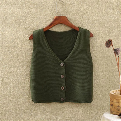 Women's Knit Vest Button Front