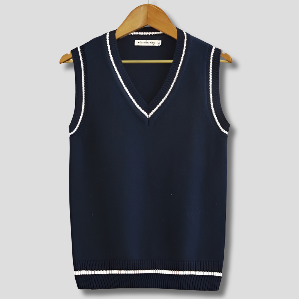 Striped Sleeveless Pullover Preppy Style - Vonnera