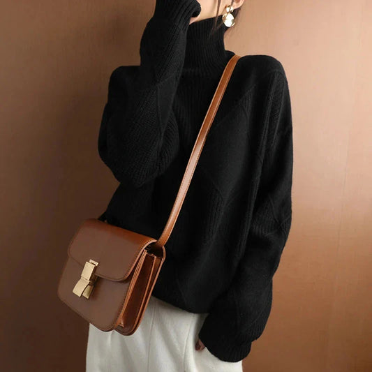 Women's Textured Turtleneck Sweater - Vonnera