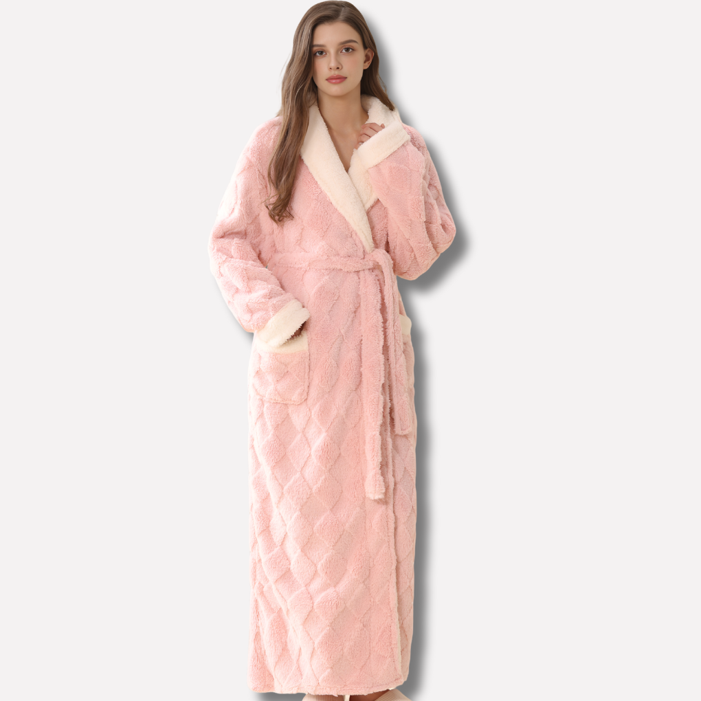 Women's Thick Hooded Flannel Bathrobe - Vonnera