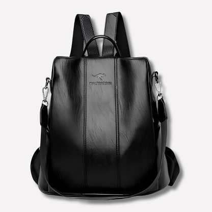 Women's Leather Anti-Theft Backpack Concealed Storage - Vonnera
