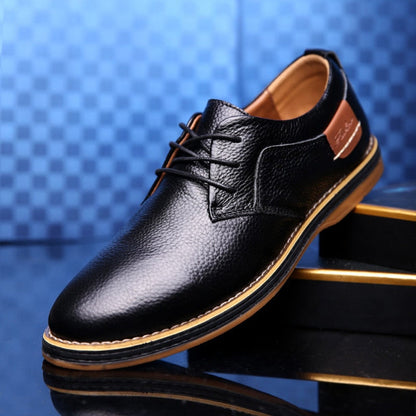Men's Oxford Shoes Leather Lace-Up Brown