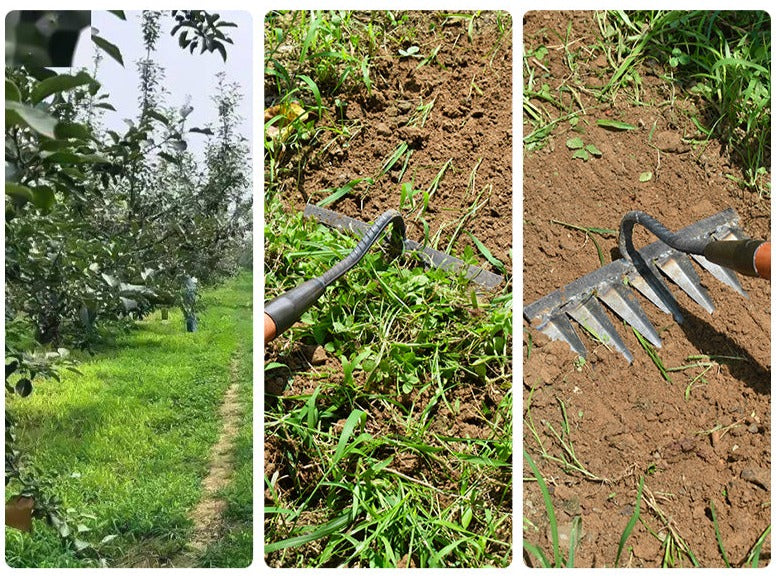 Garden Weed Rake Stainless Steel Efficient Removal Tool