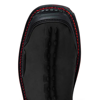 Men's Ankle Boots Skull Accent Bold Black Leather