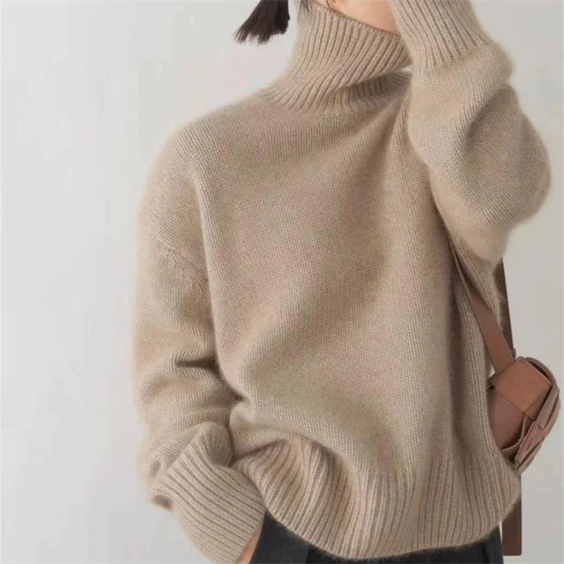 Pull Col Roulé Oversize en Cachemire Caliboot