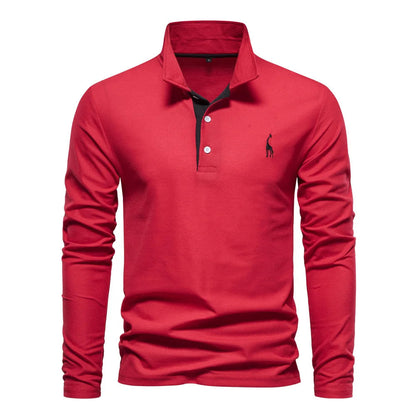 Men's Long Sleeve Polo Jumper Classic Collar Cotton - Vonnera