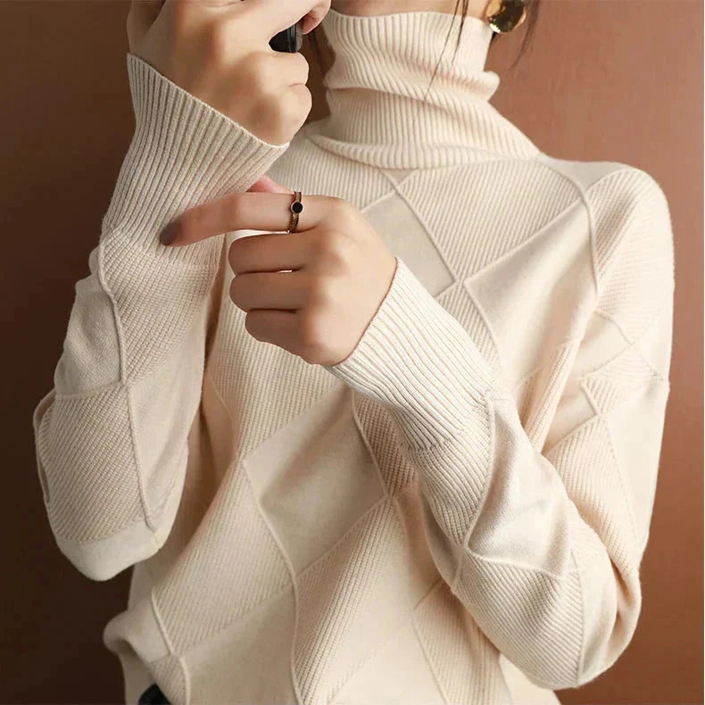 Women's Textured Turtleneck Sweater