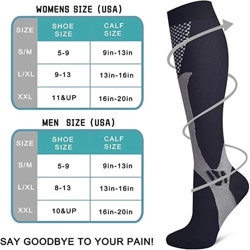 Knee High Compression Socks Support Varicose Veins