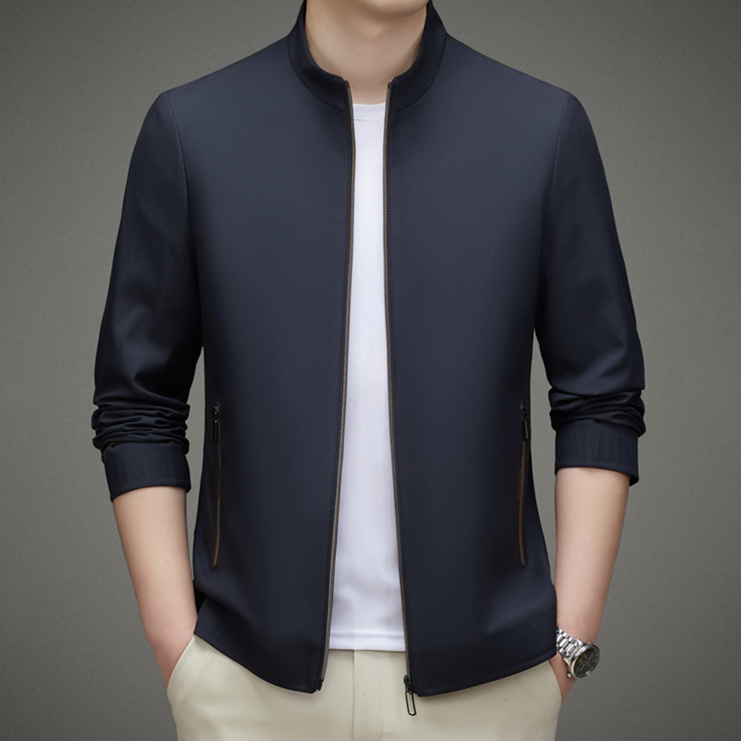 Men's Smart Casual Jacket Rayon Blend Tailored Fit Black