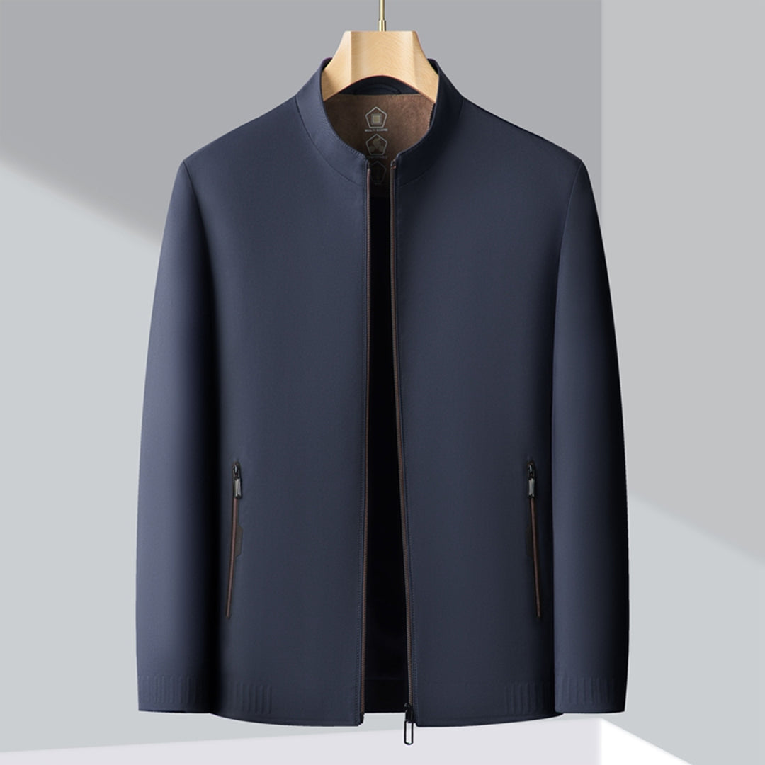 Men's Smart Casual Jacket Rayon Blend Tailored Fit Black
