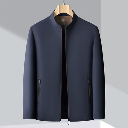 Men's Smart Casual Jacket Rayon Blend Tailored Fit Black