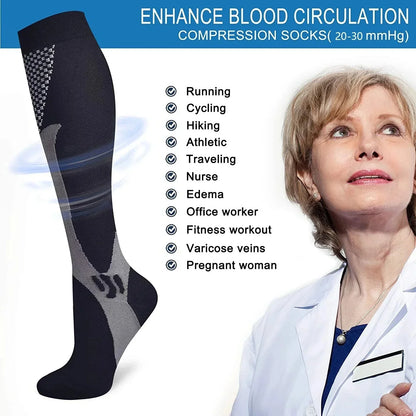 Knee High Compression Socks Support Varicose Veins