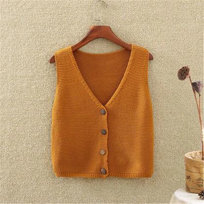 Women's Knit Vest Button Front