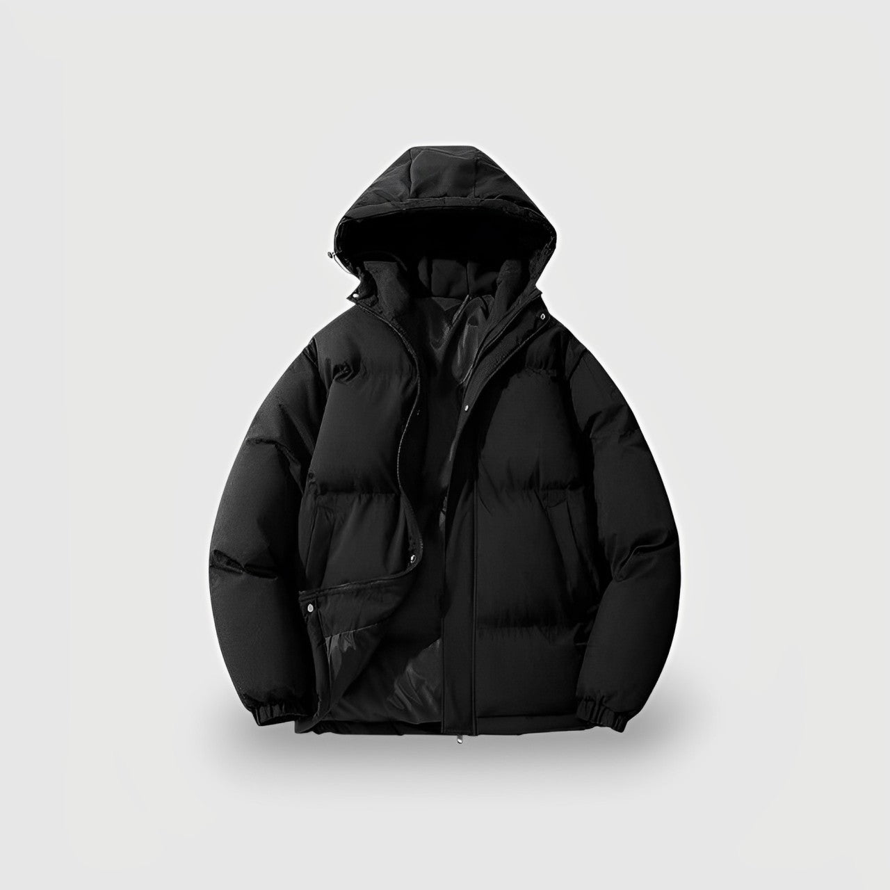 Women's Insulated Hooded Puffer Jacket Quilted Water Resistant Black