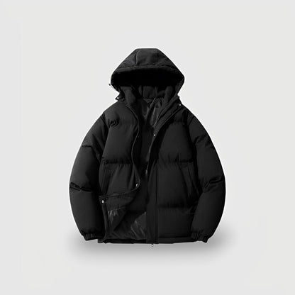Women's Insulated Hooded Puffer Jacket Quilted Water Resistant Black