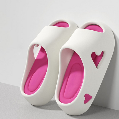 Women's Heart Cutout Slippers