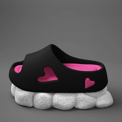 Heavenly Soft Women's Flip Flops Heart Shape