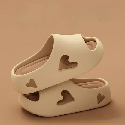 Heavenly Soft Women's Flip Flops Heart Shape