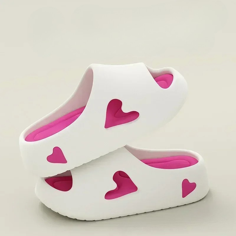 Heavenly Soft Women's Flip Flops Heart Shape