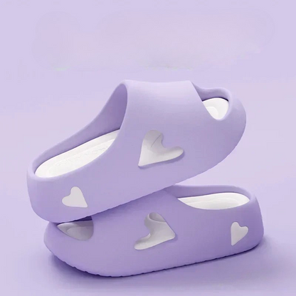 Heavenly Soft Women's Flip Flops Heart Shape