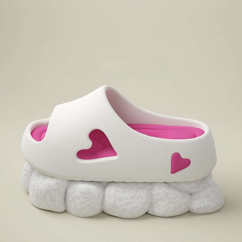 Heavenly Soft Women's Flip Flops Heart Shape