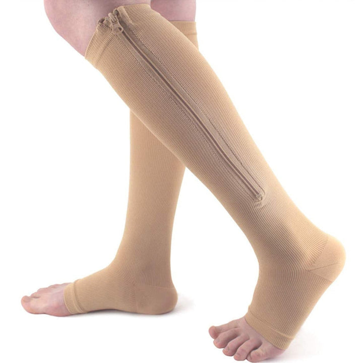 Support Stockings with Zipper for Tired Legs Relief
