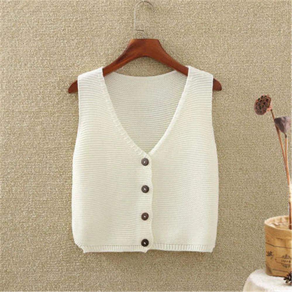 Women's Knit Vest Button Front