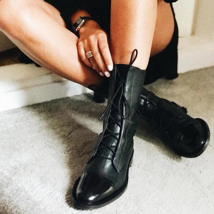 Women's Ankle Boots Lace Up Flat Heel - Vonnera