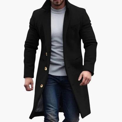 Men's Long Button Coat - Vonnera