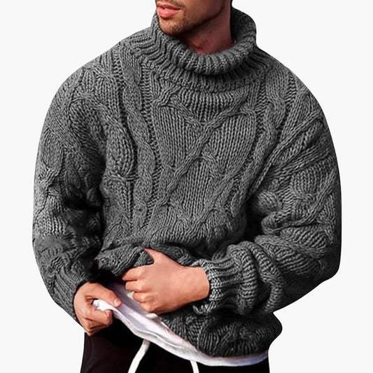 Men's Classic Turtleneck Knit Sweater Pullover - Vonnera